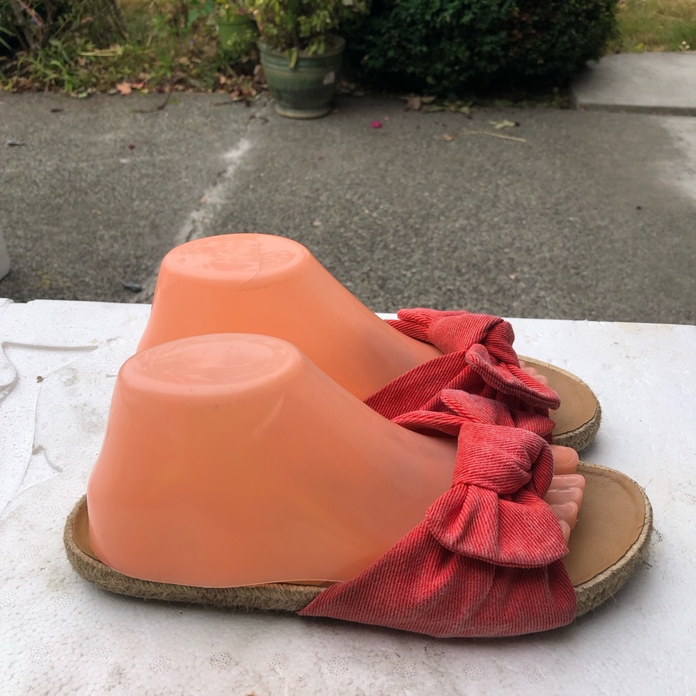 Blowfish Women's Orange Bow Slide On Sandals Size 9